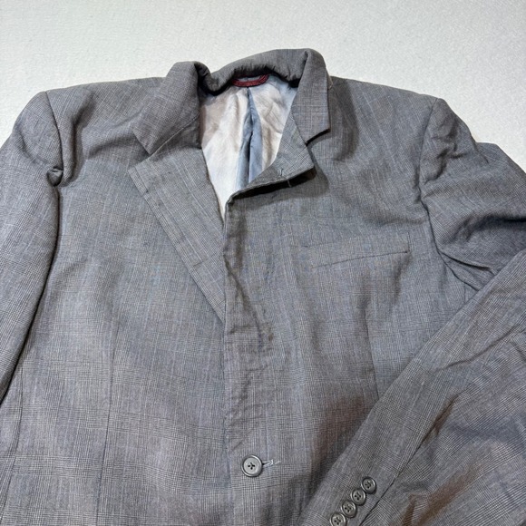 Hart Schaffner Marx Men's 42XL Gray Plaid Wool Blend Suit Jacket Blazer - Picture 2 of 12
